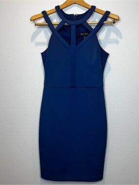 Guess Navy Strappy Halter Mini Dress